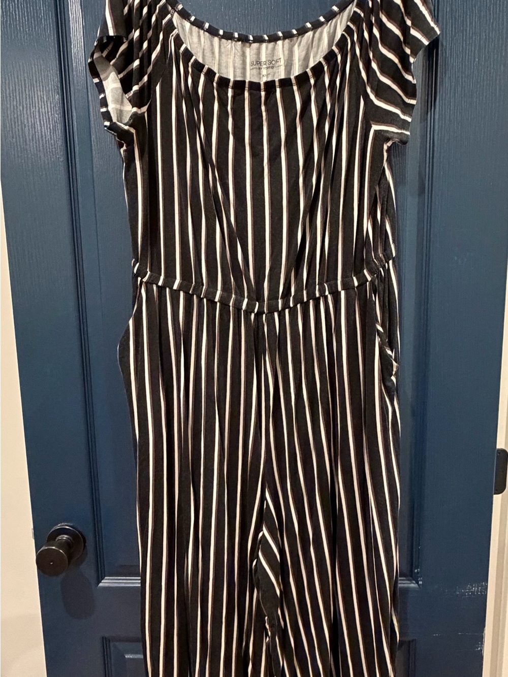torrid Black & White Vertical Stripe Jumpsuit